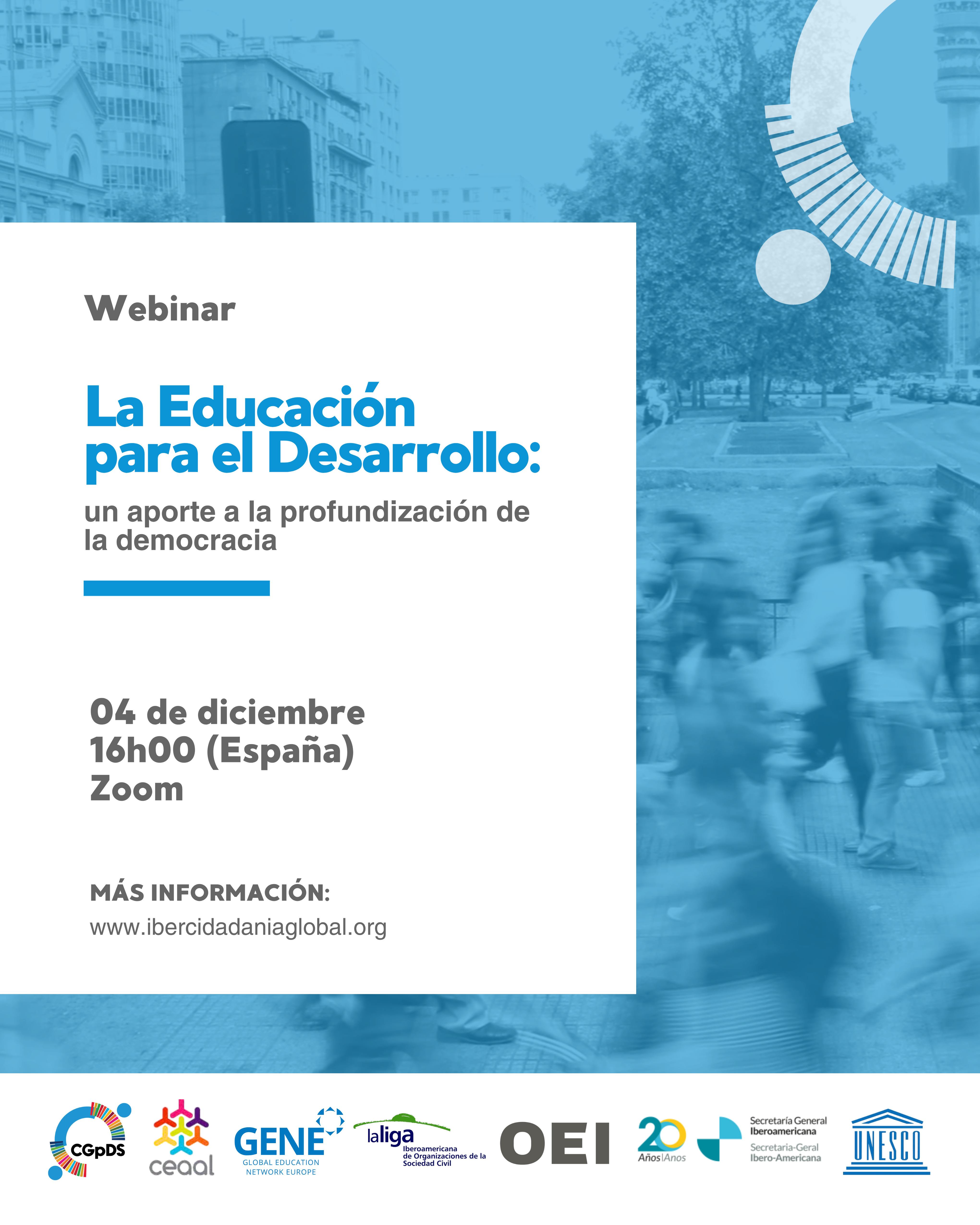 La Liga participará en el webinar: La educación para el Desarrollo: un aporte a la profundización de la democracia